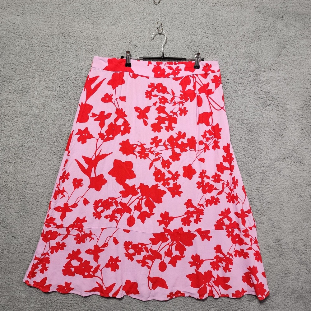 Candace Cameron Bure‎ Women's Long Skirt Pink Floral Size LP Petite